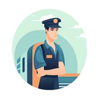 treno autista piatto vettore clipart illustrazione sito web stile professione lavoro isolato collezione foto