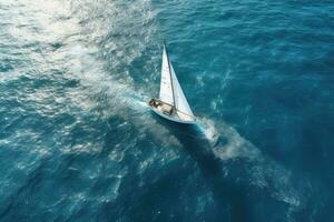 yacht barca mare andare in barca vento velocità navigazione la libertà rilassamento flusso romantico fotografia aereo foto