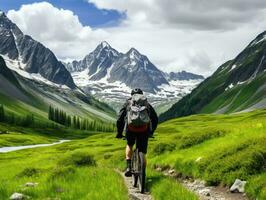 bicicletta cavalcata foto timone montagne turismo ricerca velocità estremo Ciclismo la libertà movimento all'aperto