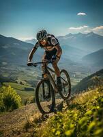 bicicletta cavalcata foto timone montagne turismo ricerca velocità estremo Ciclismo la libertà movimento all'aperto