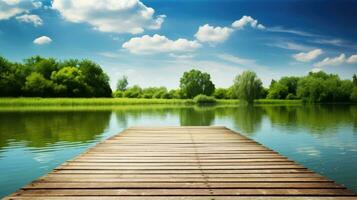 lago ponte silenzio zen tranquillo, calmo paesaggio la libertà scena bellissimo natura sfondo foto