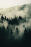 aereo Visualizza foresta autunno tranquillo, calmo paesaggio la libertà scena bellissimo natura sfondo foto