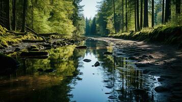 foresta fiume silenzio la tranquillità grazia paesaggio armonia riposo quiete unità armonia fotografia foto