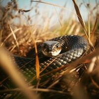 serpente nascosto predatore fotografia erba nazionale geografico stile 35 millimetri documentario sfondo foto