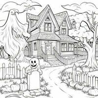 fantasma spirito semplice bambini colorazione pagina Halloween carino bianca sfondo libro isolato grassetto foto