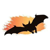 pipistrello Luna Halloween clipart illustrazione vettore maglietta design etichetta tagliare album arancia tatuaggio foto