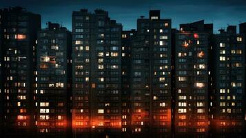 cupo sovietico edifici Russia depressivo comfort sfondo smartphone foto facciata notte luci