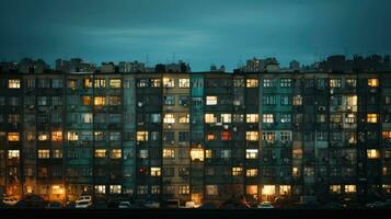 cupo sovietico edifici Russia depressivo comfort sfondo smartphone foto facciata notte luci