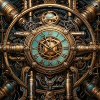 steampunk retrò Vintage ▾ Perfetto dettagli ottone bottaio tubi auto meccanismo ingranaggi illustrazione foto