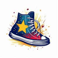 scarpe da ginnastica logotipo icona etichetta emblema clipart illustrazione semplice vettore png eps isolato foto