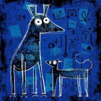 cani espressive bambini animale illustrazione pittura album mano disegnato opera d'arte carino cartone animato foto