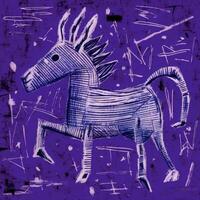 cavallo unicorno espressive bambini illustrazione pittura album disegnato opera d'arte carino cartone animato foto