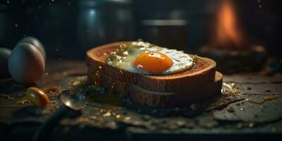 crostini uovo Bacon professionale studio cibo fotografia sociale media elegante tessuto moderno anno Domini foto