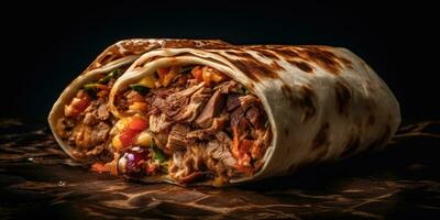 shawarma tacos professionale studio cibo fotografia sociale media elegante tessuto caldo moderno anno Domini foto