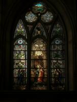 macchiato bicchiere finestra mosaico religioso collage opera d'arte retrò Vintage ▾ strutturato religione foto