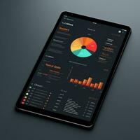 tavoletta modello ui interfaccia statistico grafico diagramma schermo sito web presentazione pannello di controllo modello foto