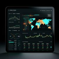 tavoletta modello ui interfaccia statistico grafico diagramma schermo sito web presentazione pannello di controllo modello foto