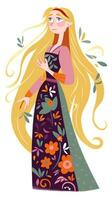 Rapunzel fiaba personaggio cartone animato illustrazione fantasia carino disegno libro arte manifesto grafico foto