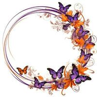 farfalla floreale telaio saluto carta scrapbooking acquerello dolce illustrazione confine nozze foto