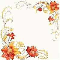 floreale telaio saluto carta scrapbooking acquerello dolce illustrazione confine nozze fiori foto