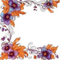 floreale telaio saluto carta scrapbooking acquerello dolce illustrazione confine nozze fiori foto