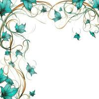 liana floreale telaio saluto carta scrapbooking acquerello dolce illustrazione confine nozze foto
