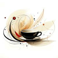caffè tazza logo astratto caricatura surreale giocoso pittura illustrazione tatuaggio geometria moderno foto