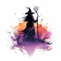 strega maga Halloween illustrazione mostro raccapricciante orrore isolato vettore clipart carino foto