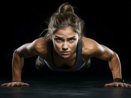 dinamico fotografia di femmina atleta ai generativo foto