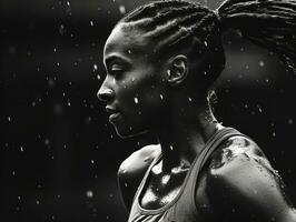 dinamico fotografia di femmina atleta ai generativo foto