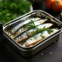 sardine. piccolo, oleoso pesce con un' forte gusto foto