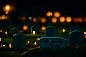 Halloween nel il cimitero. ai-generato foto