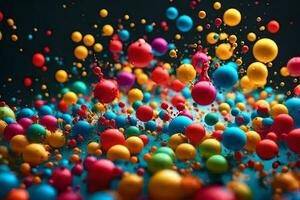 colorato palle galleggiante nel il aria. ai-generato foto