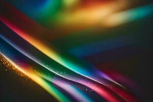 un' vicino su di un' arcobaleno colorato luce. ai-generato foto