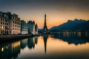 il eiffel Torre nel Ginevra, Svizzera. ai-generato foto