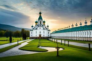 il Chiesa di il santo attraversare nel il villaggio di Krasnojarsk, Russia. ai-generato foto