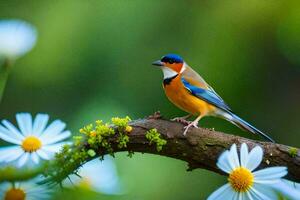 foto sfondo fiori, il cielo, uccelli, il uccello, fiori, il uccello, il uccello. ai-generato