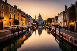 il città di Londra a tramonto. ai-generato foto