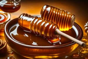 miele è un' naturale dolcificante quello è Usato nel molti diverso Alimenti e bevande. ai-generato foto