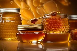 miele è un' naturale dolcificante quello è Usato nel molti diverso Alimenti. ai-generato foto