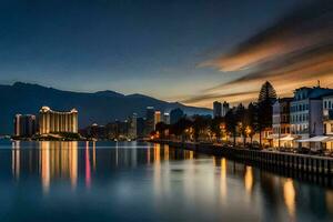 il città di macau a notte. ai-generato foto