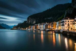 il cittadina di Luogang, Svizzera. ai-generato foto