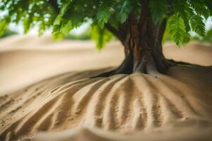 un' albero in crescita nel il sabbia dune. ai-generato foto