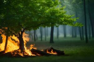 foto sfondo il foresta, fuoco, alberi, il foresta, fuoco, alberi, il foresta,. ai-generato