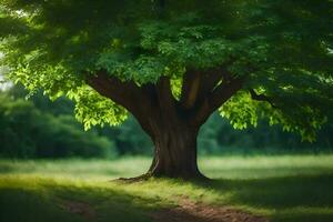 foto sfondo il cielo, albero, erba, sentiero, luce, verde, albero, sentiero,. ai-generato