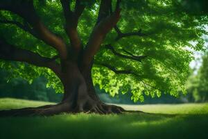 foto sfondo albero, verde, albero, albero, verde, albero, verde, albero, verde. ai-generato