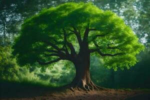 un' albero nel il foresta. ai-generato foto