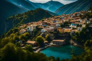 il villaggio di kastoria, Grecia. ai-generato foto