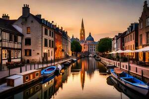 il città di Bruges, Belgio. ai-generato foto