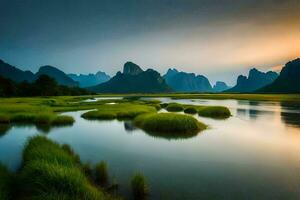 il li fiume nel Cina. ai-generato foto